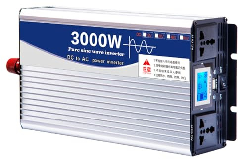 HUIZHITENGDA Pure Sine Wave Car Power Inverter,3000W Power Inverter DC 12V 24V 48V 60V 72V To 110V 220V Converter Car Battery Inverter for Truck/RV/Home/Solar System,72V to 220V