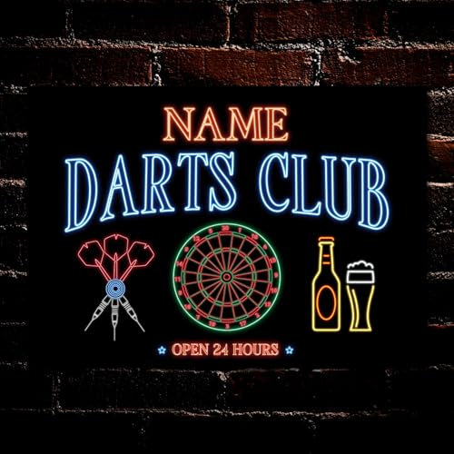 PERSONALISED Darts Club Metal Plaque Home Bar Pub Shed Signs Decor