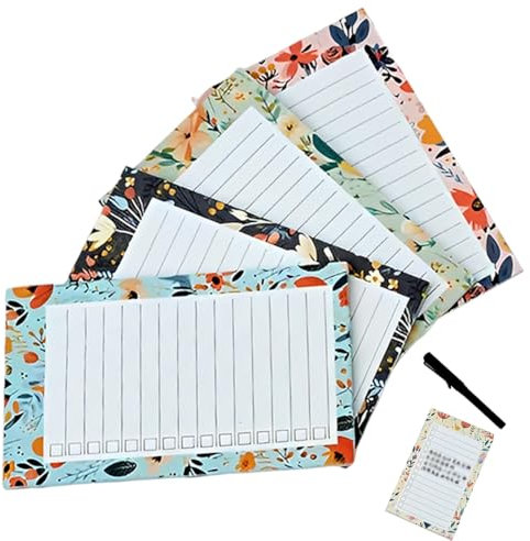 CEJAS 4 Stück Einkaufsliste Magnetisch Kühlschrank, Magnetische Notizblöcke, To Do Listen Block, Abreißen, Einkaufszettel Block 30 Blatt/Block - 9 cm x 15 cm