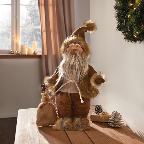 FRANK FLECHTWAREN Wichtel Gunnar, Kunstfell, Polyester, Kunststoff Maße: Höhe 54 cm