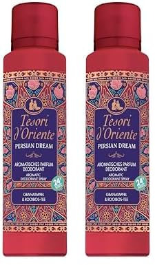 TESORI D’ORIENTE aromatisches Parfum Deodorant 'Persian Dream' 150 ml, mit Granatapfel & Rooibos-Tee, 24 h Schutz, Wellness-Ritual für Körper & Sinne (Packung mit 2)