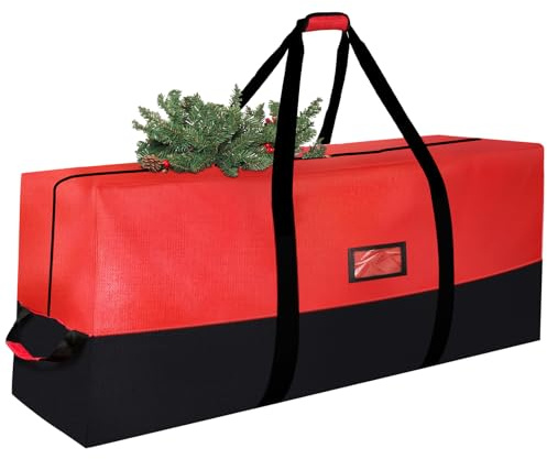 Christmas Tree Storage Bag, 65” x30” x15” Extra Large Heavy Duty Christmas Tree Bag for Trees Up to 9ft, Waterproof, 600D Durable, Zipper & Handles, Holiday Storage Solution