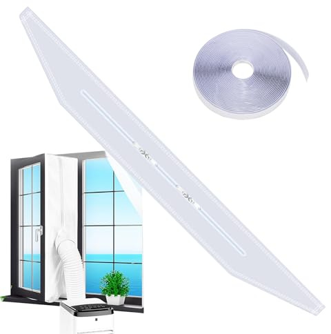 Besreey Set di guarnizioni per finestre per climatizzatori mobili, isolamento delle finestre, senza foratura, pellicola adesiva di ricambio per garage cantina
