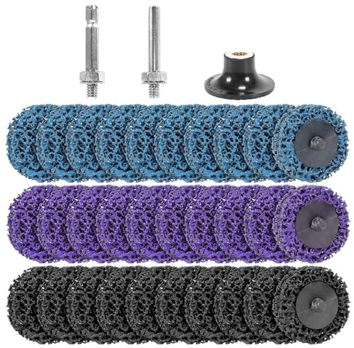 WEIZHIS 33 Stück CSD Scheibe 50 mm, Schleifscheiben für die Grobreinigung, Reinigungsscheiben für Winkelschleifer, Scheiben für die Grobreinigung für Bohrmaschinen, Entfernen von Rost und Lack von Me