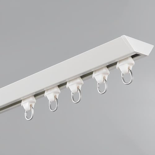 120/250/350/480/500CM Gardinenschiene 1 Läufig, Leisem Eckgleiter, Aluminium-Gardinenstange Für Vorhänge Wohnmobil-Vorhangschiene Raumteiler Duschvorhang(5.0m(5 * 1.0m))