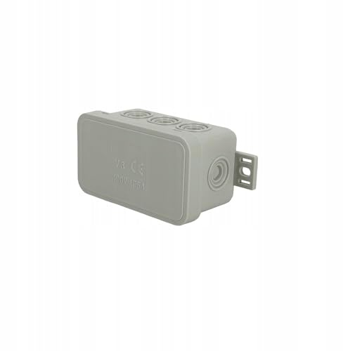 EDO Aufputz-Abzweigdose IP54 Hermetisch 80x45x41 mm Grau, 8-Einführungen, Flexibel, Halogenfrei – Verteilerdose/Anschlussdose mit Ausgängen und Klickverschluss für Innen- und Außenbereich
