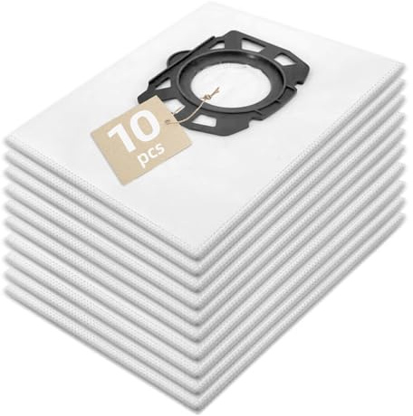 Zeeorymn Lot de 10 Sacs 2.863-314.0 pour Aspirateur Karcher WD2 Plus,WD3 S,WD3 V,KFI 357,KWD,SE4001,SE4002 Sacs à Poussière Aspirateur Sac