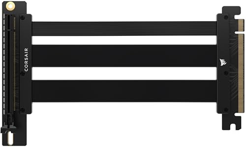 Corsair Premium PCIe 5.0 x16 Riser 175 mm Cavo – Nero | Ultra flessibile, Resistente, Cacile da installare