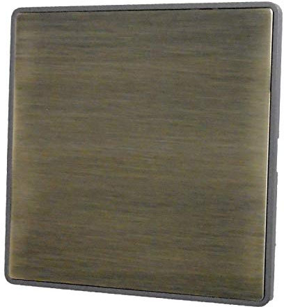 Screwless Antique Brass Single Blank Plate - LAB31