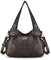 Angelkiss Women Top Handle Satchel Handbags Shoulder Bag Messenger Tote Washed Leather Purses Bag (Pewter) …
