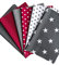 babrause® Stoffpaket Patchwork Baumwollstoffe 12 x (25x35cm) pink grau weiß - Stoffe - Punkte, Sterne, Rauten, Pünktchen, Sterne