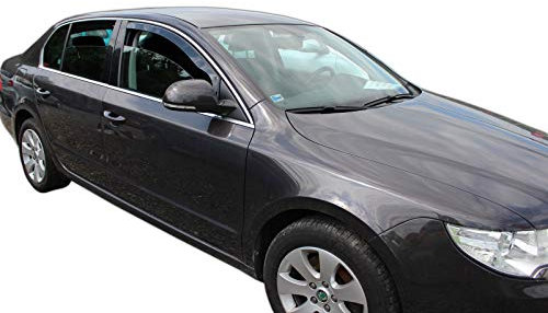 J&J AUTOMOTIVE | Windabweiser Passend Für Superb 2, Limousine, Schrägheck 2008-2015, Heko Regenabweiser, Getönt, Set 2-Teilig, Vorne, Aerodynamisch