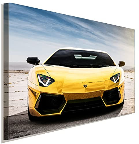 AK ART Lamborghini Gelb Leinwandbild Kunstdruck Mehrfarbig Wandbild Wanddeko XXL (60x40cm)