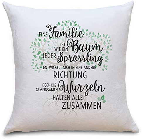 OWLBOOK Familie Baum Flauschiges Kissen mit Aufdruck Geschenke Geschenkideen für Opa zum Geburtstag Zierkissen mit Füllung