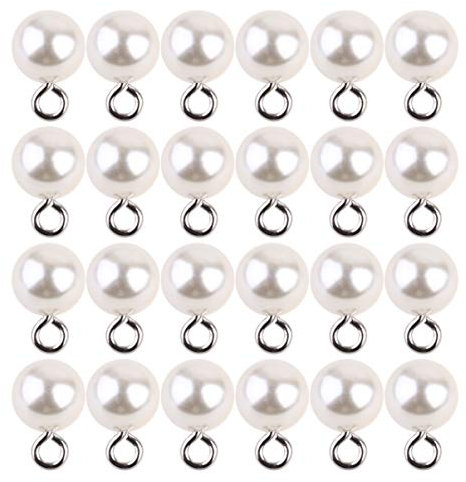 EXCEART 50pezzi Perle Simulate Per Collane Occhiello Mezzo Foro Bianco Accessorio Per Creazione Gioielli Fai Da Te Pendenti e Orecchini