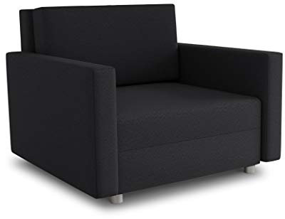 Schlafsofa Pura Midi mit Bettkasten - Polstersofa mit Schlaffunktion, Sofa, Sofagarnitur, Bettsofa, Wohnlandschaft, Couch (Schwarz (Suedine 24))