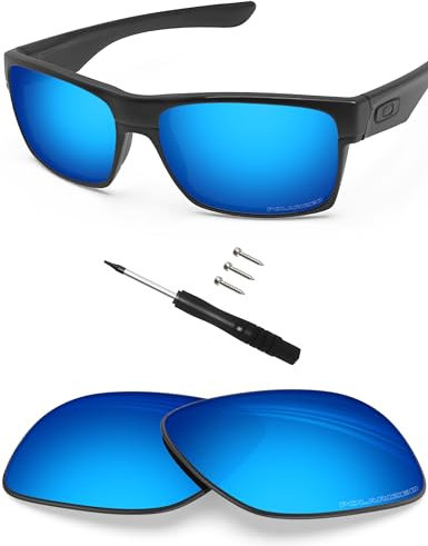 BLAZERBUCK Lentes de repuesto y herramientas de reparación para gafas de sol Oakley TwoFace OO9189/TwoFace Asian Fit OO9256, azul, (Ice Blue - Polarized), 0