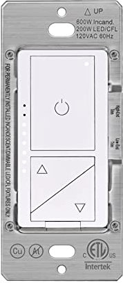 BESTTEN Super Slim Digital Led Dimmer Switch with Air Gap Power Cut Off Switch, MCU Smart-chip Technology and 3 Button Control, Single Pole or 3 Way Dimmer Light Switch, ETL Listed, White