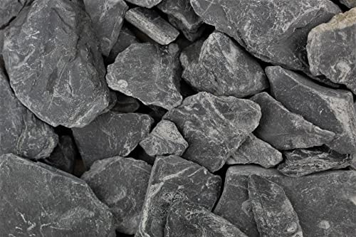 Gartenwelt Riegelsberger Ziersplitt Ardesia Slate Nero 30-80 mm 25 kg Sack Splitt Gabionenfüllung Deko Garten
