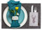 Filz Platzset Motiv Hirsch 6er Set 45x30cm, waschbar, Platzmatten dunkelgrau mit edel bestickter Bestecktasche. Designer Tischset für Innen & Außen