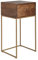 FineBuy Nachttisch Mango Massivholz/Metall 40x75,5x35 cm Nachtschrank Boxspringbett, Design Nachtkonsole mit Schublade, Nachtkommode mit Stauraum