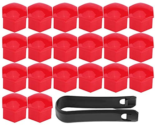 cache écrou 18mm rouge Qiilu écrou de roue 12x125 20 pièces enjoliveurs de moyeu de roue écrou de roue boulon couvercle de vis capuchon de protection de pneu universel rouge K7d232