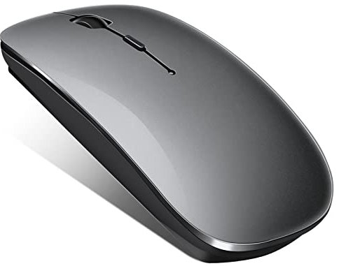 QYFP Bluetooth Maus, Wiederaufladbare Leichte Kabellose Maus Kompatibel mit MacBook Pro/Air/Android/iOS Tablet/Laptop/PC/Mac/Computer, Grauschwarz