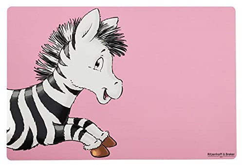 Ritzenhoff & Breker Platzset Happy Zoo, Zebrakind Zoe, Tischset 45 x 30 cm, Platzmatte mit Tier-Motiv, Abwischbar