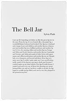 artboxONE Metall-Poster 40x60 cm Typografie Die Glasglocke von Sylvia Plath von Künstler Cristina Castro Moral