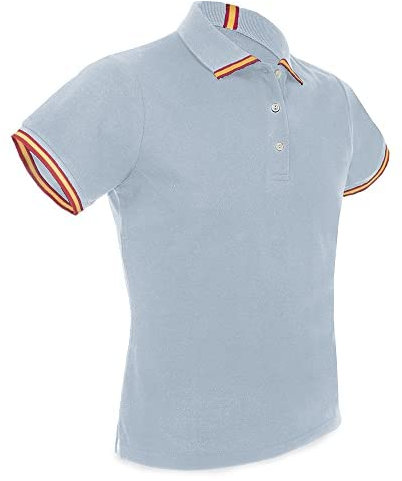 GARGOLA.ES OPERADORES DIGITALES Polo Azul Claro con Bandera DE ESPAÑA EN EL Cuello. Polo Nacional (XXL)