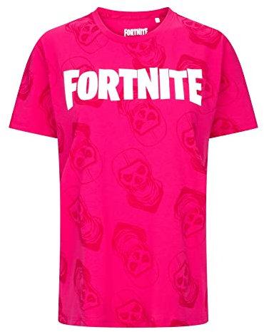 Fortnite | Toys & Gamers | Logo | T-shirt unisexe à manches courtes en coton avec logo de jeu, tailles 10-16 ans, rose, 14 ans
