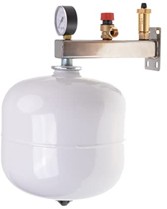 Aqbau® Set Membran Ausdehnungsgefäß 5 Liter mit Sicherheitsgruppe Edelstahl für Trinkwasser Druckausgleichsbehälter Ausgleichsbehälter Weiss Druckbehälter Membran Für geschlossene Kreislauf