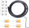 Swpeet Lot de 16 tuyaux de carburant de 1,6 cm ID - 2 m de long - Noir - Avec 4 filtres à carburant, 10 colliers de serrage à vis sans fin et une clé en forme de Z pour petits moteurs, tracteurs,