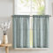 TOPICK Scheibengardinen Grün Leinenmischung Bistrogardine für Wohnzimmer Küche Kleine Fenster Halbtransparent Lichtfilterung Kurz Gardinen Moderne Landhaus Scheibengardinen Tunnelzug 2er Set 65x115 cm