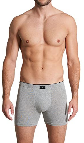 Götzburg Herren Boxershorts Long Pants X-Lastic | 2er Pack (as3, Alpha, m, Regular, Regular, Grau/Schwarz)