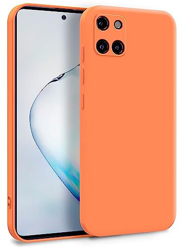 MyGadget Hülle für Samsung Galaxy Note 10 Lite - Zweilagige Handyhülle mit Kameraschutz - Cover mit Innenfutter & Silikon außen - Orange