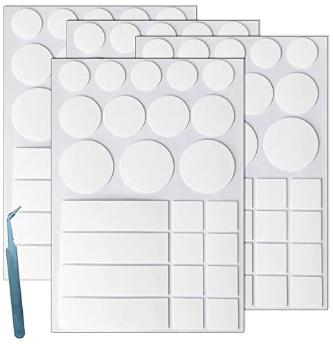TOOSIS Klare doppelseitige Klebepunkte Heavy Duty Transparentes Doppelseitiges Klebeband Aufkleber Acryl Keine Spur Starker Kleber Sticky Rund &Quadratisch Aufkleber für Handwerk DIY Kunst Büro
