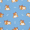 HEKO PANELS Oxford Wasserdichte Meterware Canvas Polyester Stoff Zum Nähen, Dekostoffe Wasserabweisend Blickdicht Welsh Corgis 1 Meter 155 x 100 cm