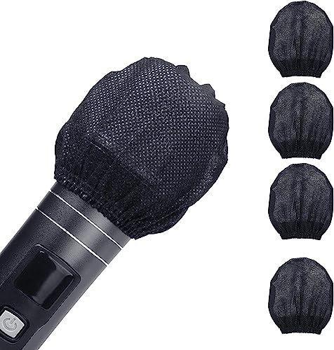 300pcs (150 pairs) Mic Covers Disposable Non-Woven, Individually Wrapped Mic Cover For Sanitary Mic Covers Disposable For Mic Microphone Windscreen & Pop Filters Black