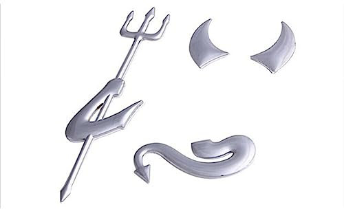 Surakey 3D Funny Teufel Cartoon Auto-Aufkleber Vinyl Badge Emblem Aufkleber,Autosticker Autoaufkleber Teufel Auto Logo car Sticker Devil Tuning, 3D Teufel Logo Aufkleber für Auto Emblem, Pkw, Tuning