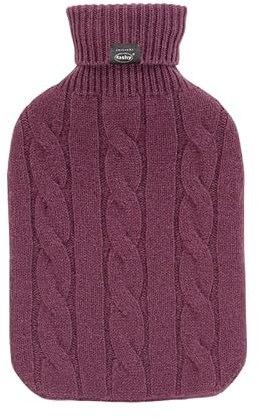 Fashy Wärmflasche Strickbezug aus Kaschmir burgund 2 L