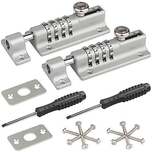 Loquet de Verrouillage à Combinaison, [Imperméable] Spopal Verrou de Porte à Code, Verrou à Combinaison à 4 Chiffres avec Vis de Fixation de Sécurité pour Armoire, Garage,Jardin,l'école,Ateliers