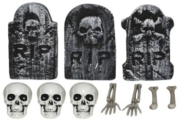 Horror-Shop 10 Mini Friedhofs Teile als Miniatur Deko im Säckchen