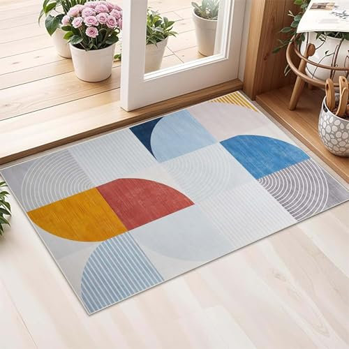 AMEHA Area Rugs Living Room - Rugs for Bedroom Modern Floor Carpet - Geometric Style Non Shedding Durable Super Soft Printed Small Rug Easy to Clean (40 x 60Cm, Kira)