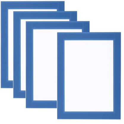 PATIKIL 4 Stück 4x6 Magnetischer Bilderrahmen Selbstklebend Hellblau