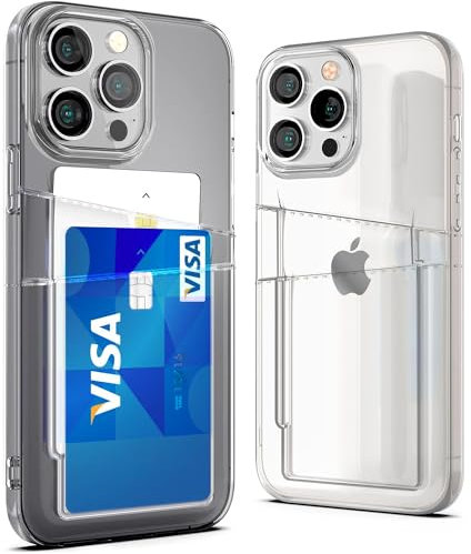 COBATREE Wallet Case Clear Case for iPhone 13 Pro, with 2 Card Holder Slim Flexible TPU Shockproof Protective Phone Cover with 2 Card Slot Wallet Case Cover for iPhone 13 Pro