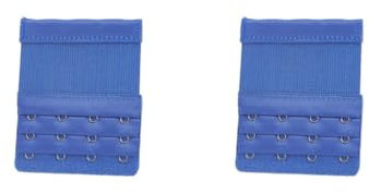 Paowsietiviity Estensori per reggiseno con cinghia di estensione 3 file 4 ganci regolabili allungati accessori per reggiseno intimo intimo azzurro, Set da 2 (blu reale), as description