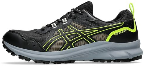 ASICS Homme Trail Scout 3 Sneaker, Noir/Jaune DE SÉCURITÉ, 40.5 EU