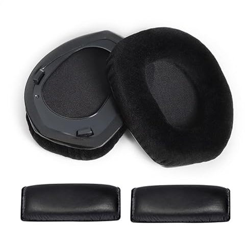 INF Ohrpolster und Kopfbügelpolster für Sennheiser HDR RS165/RS175/RS185/RS195, Rauschunterdrückungseffekt, Flanell, Proteinleder, Schaumstoff