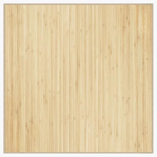 vidaXL Teppich, Bambusteppich Quadratisch, Bambusmatte rutschfest für Wohnzimmer, Läufer Küchenteppich Flurteppich, Modern, Hell Natur 100x100cm Bambus